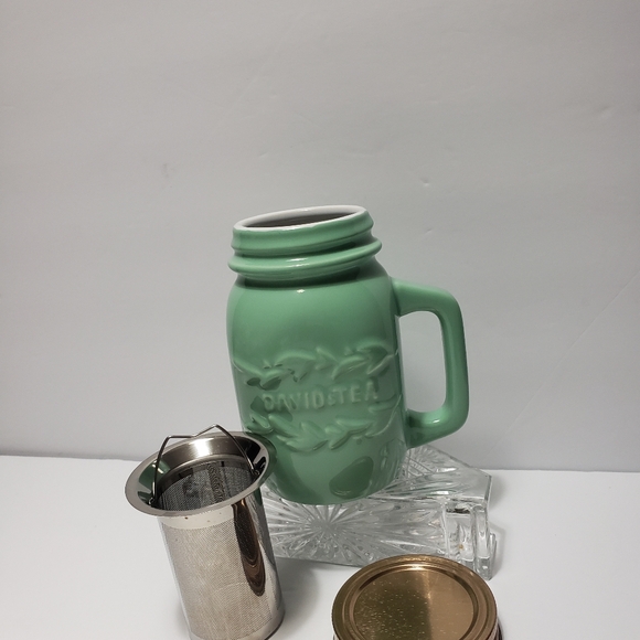 DAVID's TEA Mason Jar Style Mug With Lid & Infuser - Picture 3 of 7